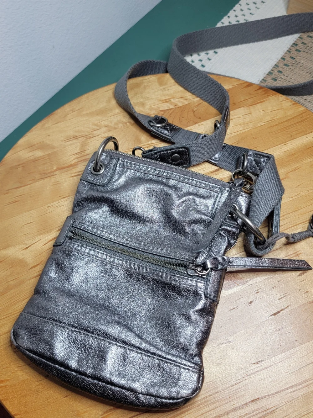 The Sak Silver Metallic Crossbody Bag